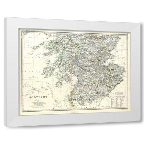 Scotland - Southern Sheet - Johnston White Modern Wood Framed Art Print by Johnston