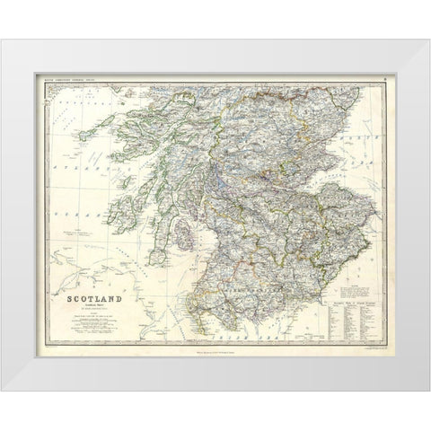 Scotland - Southern Sheet - Johnston White Modern Wood Framed Art Print by Johnston