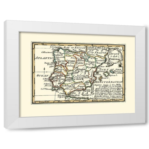 Spain Portugal - Gibson 1758 White Modern Wood Framed Art Print by Gibson