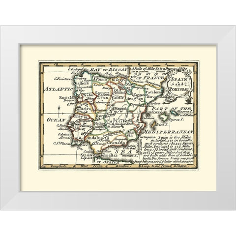 Spain Portugal - Gibson 1758 White Modern Wood Framed Art Print by Gibson
