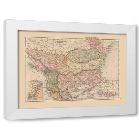 Europe Turkey - Black 1867 White Modern Wood Framed Art Print by Black