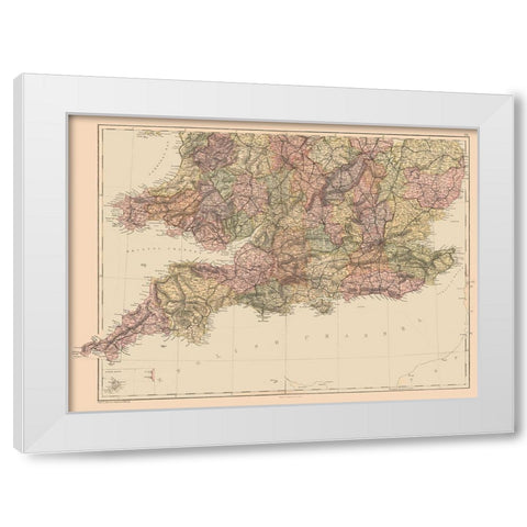 United Kingdom - Black 1867 White Modern Wood Framed Art Print by Black
