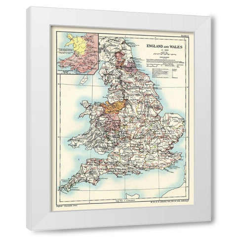 England Wales 1086 - Poole 1902 White Modern Wood Framed Art Print by Poole