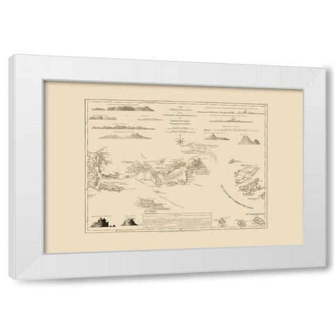 Virgin Islands - Jefferys 1775 White Modern Wood Framed Art Print by Jefferys