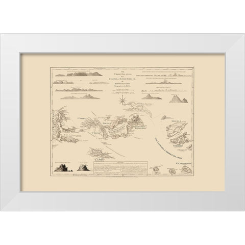 Virgin Islands - Jefferys 1775 White Modern Wood Framed Art Print by Jefferys