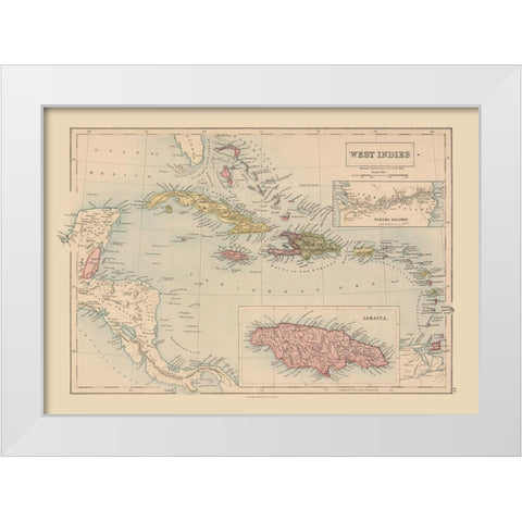 West Indies - Black 1867 White Modern Wood Framed Art Print by Black