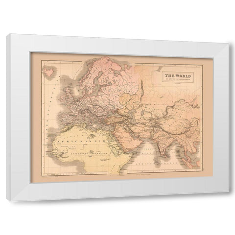 Ancient Europe Asia Africa - Black 1867 White Modern Wood Framed Art Print by Black