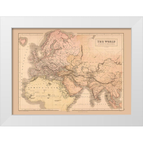 Ancient Europe Asia Africa - Black 1867 White Modern Wood Framed Art Print by Black