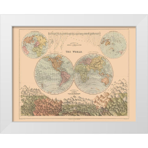Mountain Heights World - Black 1867 White Modern Wood Framed Art Print by Black