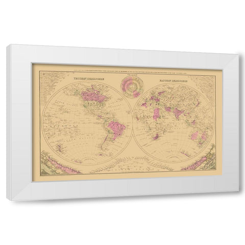 Western Eastern Hemisphere - Gray White Modern Wood Framed Art Print by Gray