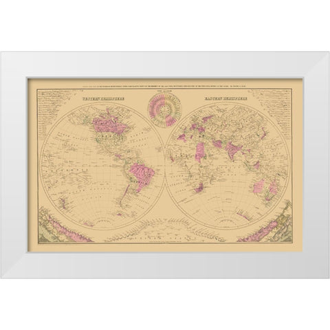 Western Eastern Hemisphere - Gray White Modern Wood Framed Art Print by Gray