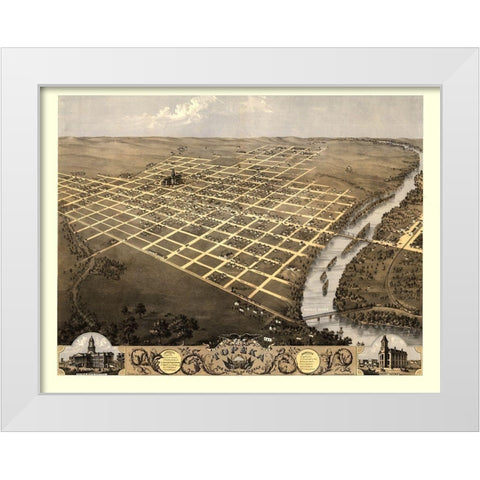 Topeka Kansas - Ruger 1869 White Modern Wood Framed Art Print by Ruger