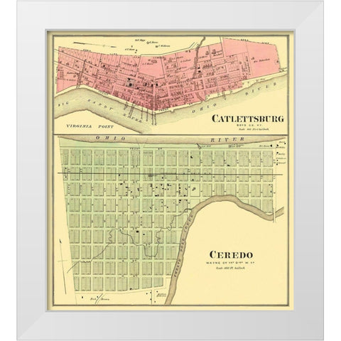 Catlettsburg, Ceredo Kentucky, West Virginia White Modern Wood Framed Art Print by Hayes