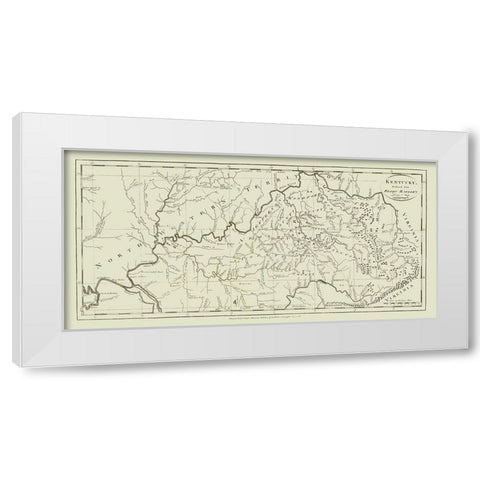 Kentucky - Carey 1795 White Modern Wood Framed Art Print by Carey