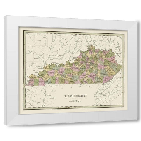 Kentucky - Putnam 1838 White Modern Wood Framed Art Print by Putnam