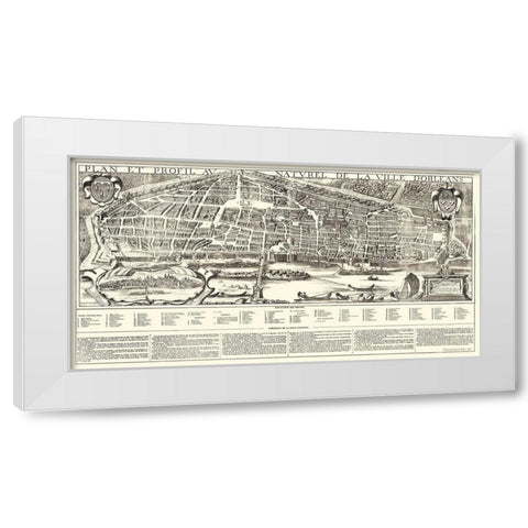 Orleans City Planning France - Jacob 1849 White Modern Wood Framed Art Print by Jacob