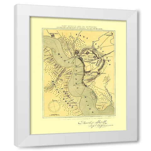 Port Hudson Louisiana - Sholl 1863 White Modern Wood Framed Art Print by Sholl