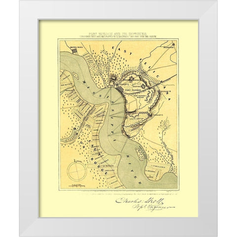 Port Hudson Louisiana - Sholl 1863 White Modern Wood Framed Art Print by Sholl