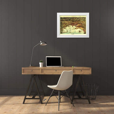 Boston Massachusetts - Walker 1905 White Modern Wood Framed Art Print by Walker