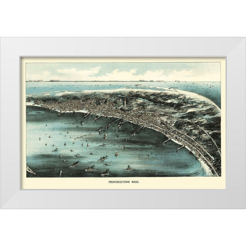 Provincetown Massachusetts - Walker 1910 White Modern Wood Framed Art Print by Walker