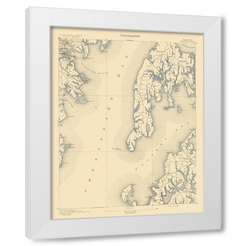 Annapolis Maryland Quad - USGS 1892 White Modern Wood Framed Art Print by USGS