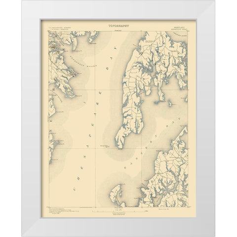 Annapolis Maryland Quad - USGS 1892 White Modern Wood Framed Art Print by USGS