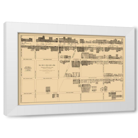Baltimore Maryland - Lloyd 1891 White Modern Wood Framed Art Print by Lloyd