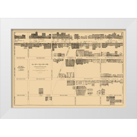 Baltimore Maryland - Lloyd 1891 White Modern Wood Framed Art Print by Lloyd