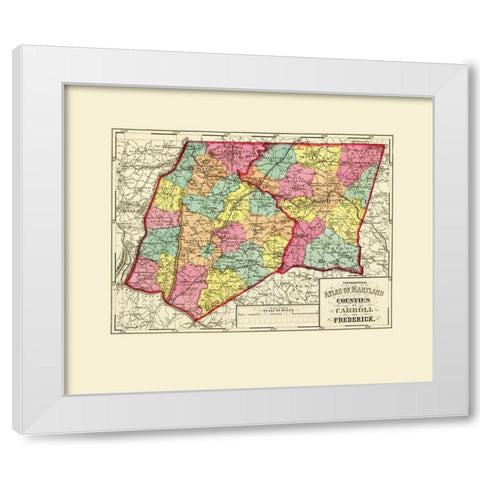 Carroll Fredrick Maryland - Stedman 1873 White Modern Wood Framed Art Print by Stedman