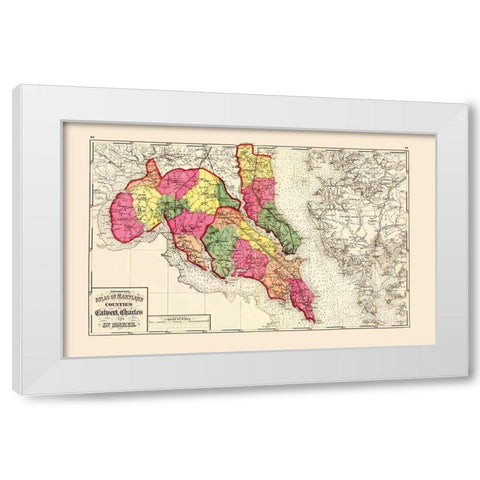 Calvert Charles St Marys Maryland - Stedman 1873 White Modern Wood Framed Art Print by Stedman