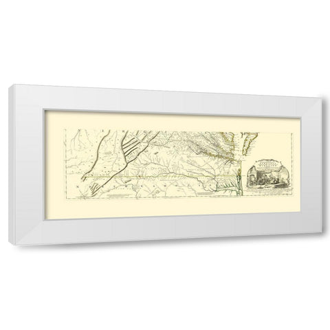 North Carolina, Virginia, Maryland - Jefferys 1776 White Modern Wood Framed Art Print by Jefferys