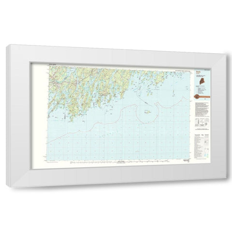 Bath Maine Quad - USGS 1985 White Modern Wood Framed Art Print by USGS