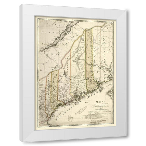 Maine - Bohn 1798 White Modern Wood Framed Art Print by Bohn