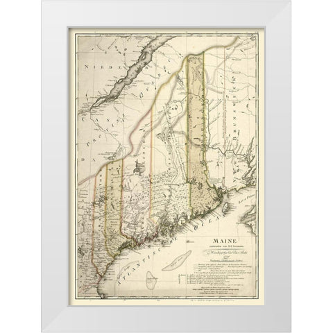 Maine - Bohn 1798 White Modern Wood Framed Art Print by Bohn