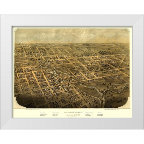 Albion Michigan - Ruger 1868 White Modern Wood Framed Art Print by Ruger