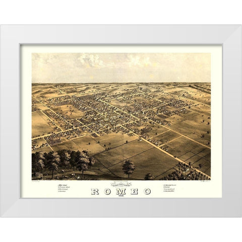 Romeo Michigan - Ruger 1868 White Modern Wood Framed Art Print by Ruger
