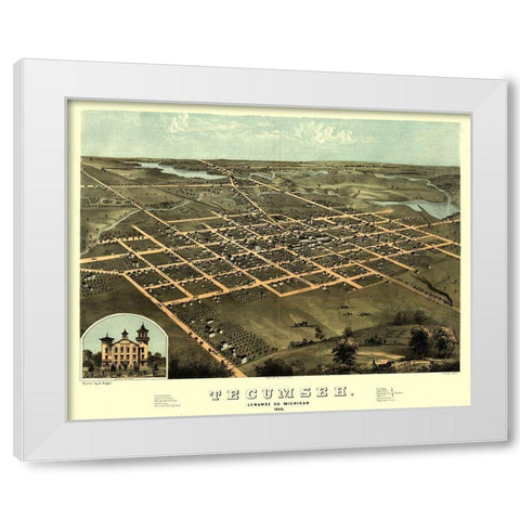 Tecumseh Michigan - Ruger 1868 White Modern Wood Framed Art Print by Ruger