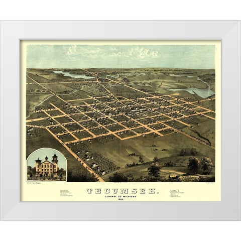 Tecumseh Michigan - Ruger 1868 White Modern Wood Framed Art Print by Ruger