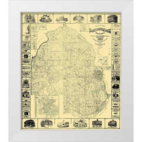 Hennepin Minnesota Landowner - Wright 1874 White Modern Wood Framed Art Print by Wright