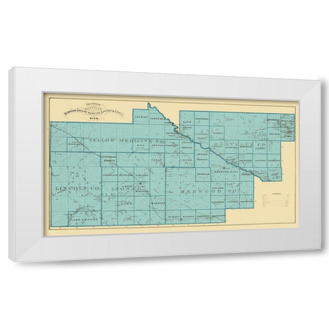 Redwood Yellow Medicine Lincoln Lyon Minnesota White Modern Wood Framed Art Print by Andreas