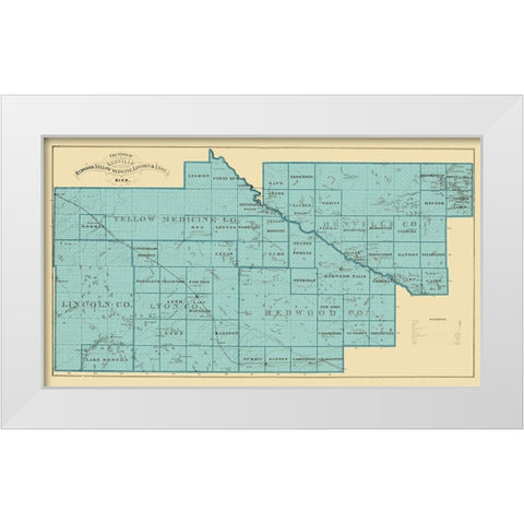 Redwood Yellow Medicine Lincoln Lyon Minnesota White Modern Wood Framed Art Print by Andreas