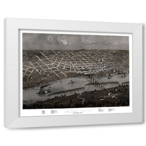 Saint Paul Minnesota - Ruger 1867 White Modern Wood Framed Art Print by Ruger