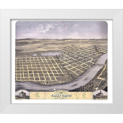Saint Cloud Minnesota - Ruger 1869 White Modern Wood Framed Art Print by Ruger