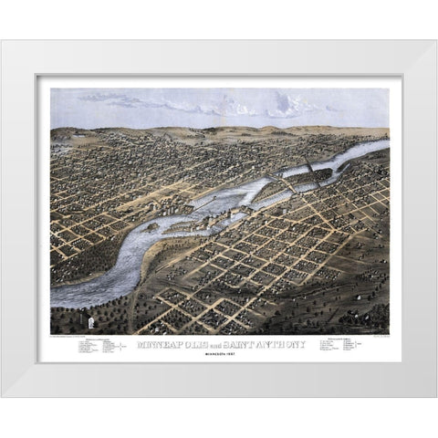 Saint Anthony Minnesota - Ruger 1867 White Modern Wood Framed Art Print by Ruger
