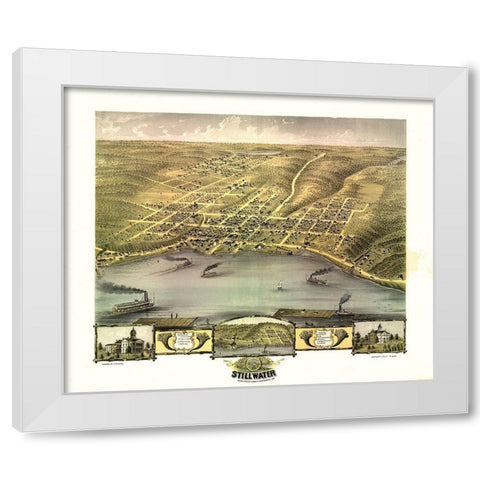 Stillwater Minnesota - Ruger 1870 White Modern Wood Framed Art Print by Ruger
