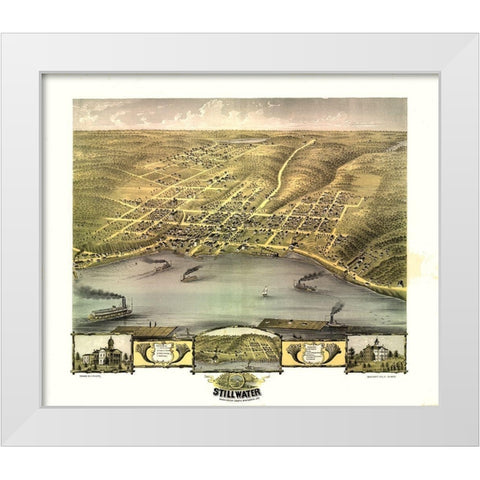 Stillwater Minnesota - Ruger 1870 White Modern Wood Framed Art Print by Ruger