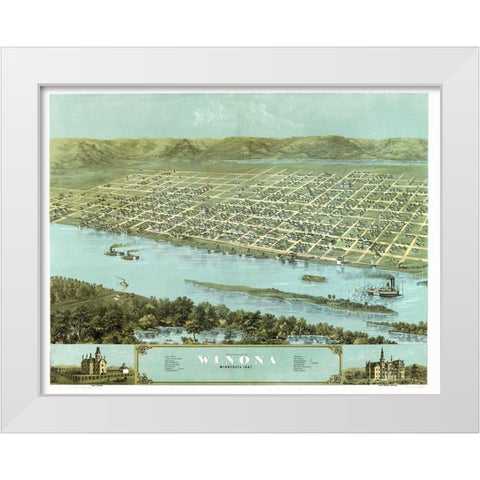 Winona Minnesota - Ruger 1867 White Modern Wood Framed Art Print by Ruger