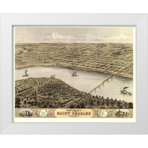 Saint Charles Missouri - Ruger 1869 White Modern Wood Framed Art Print by Ruger