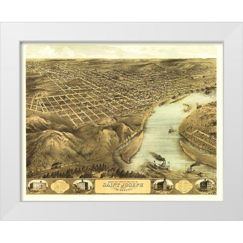 Saint Joseph Missouri - Ruger 1868 White Modern Wood Framed Art Print by Ruger