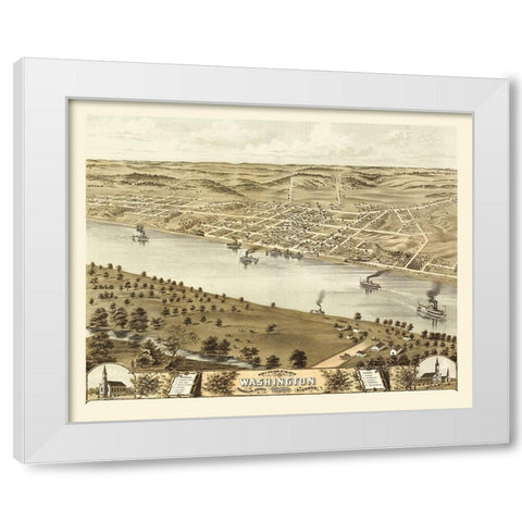 Washington Missouri - Ruger 1869 White Modern Wood Framed Art Print by Ruger